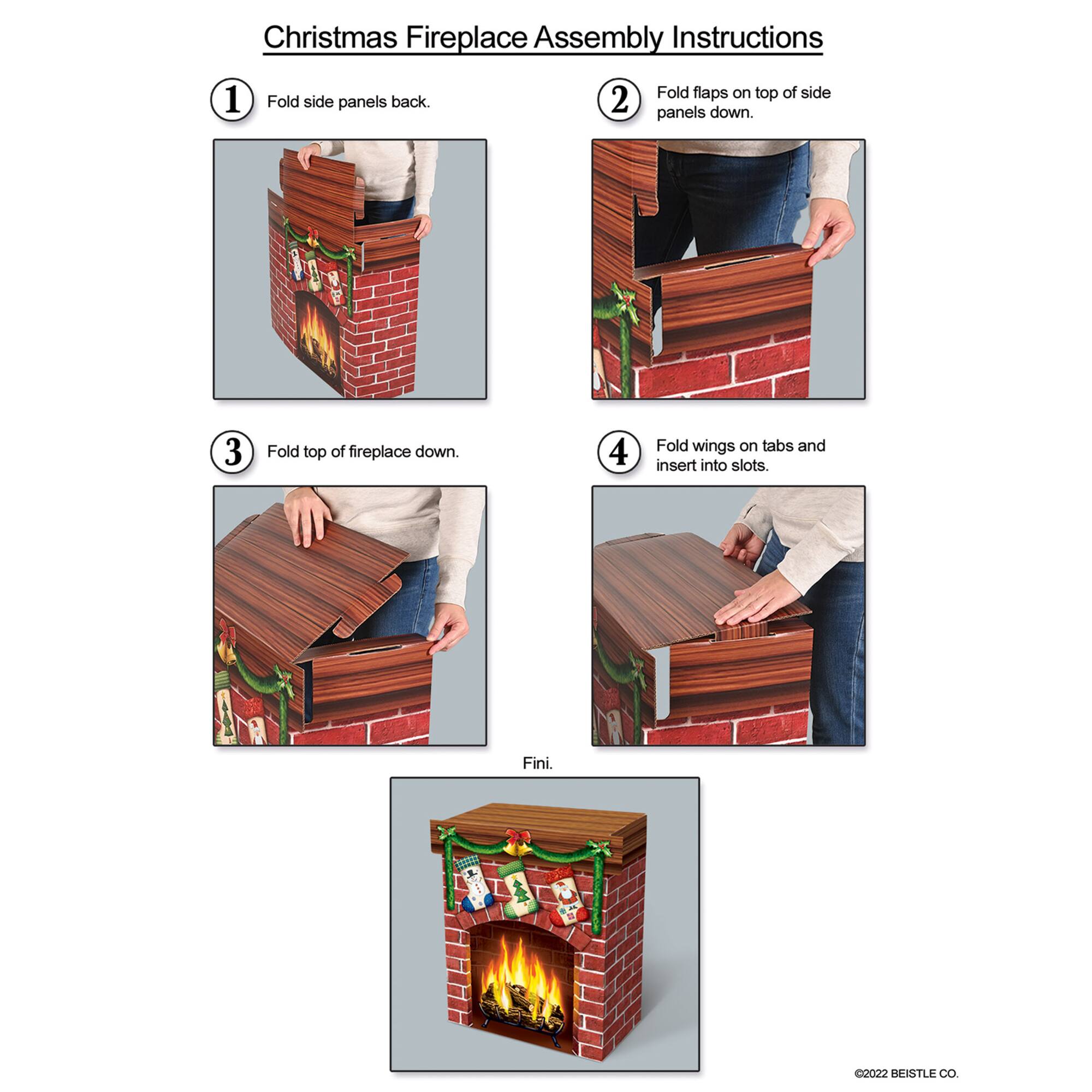 Beistle 32" 3-D Christmas Fireplace Prop